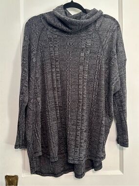 French Laundry Lightweight Charcoal Cowl Neck Sweater (2X)